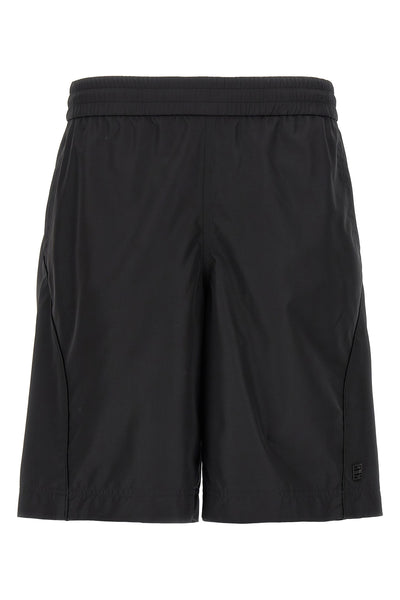 bermuda shorts in synthetic fabric