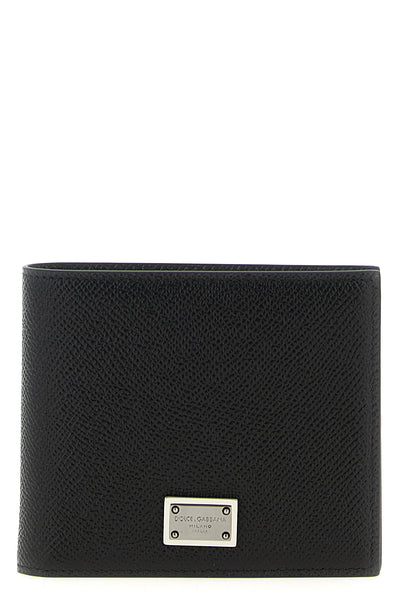 dauphine print calfskin leather wallet