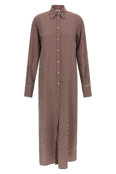 brina striped cotton poplin midi dress