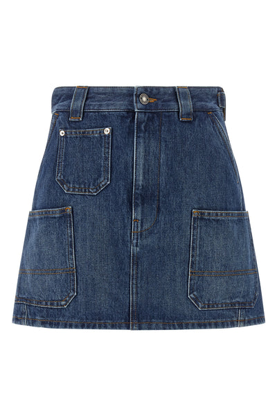 cotton denim mini skirt