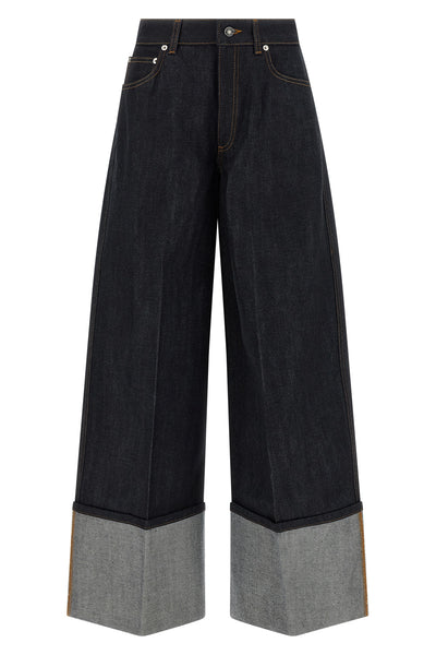 raw-effect cotton denim jeans
