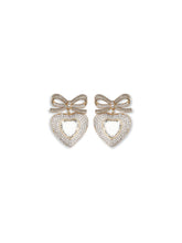 SELF-PORTRAIT OS heart shaped bow earrings