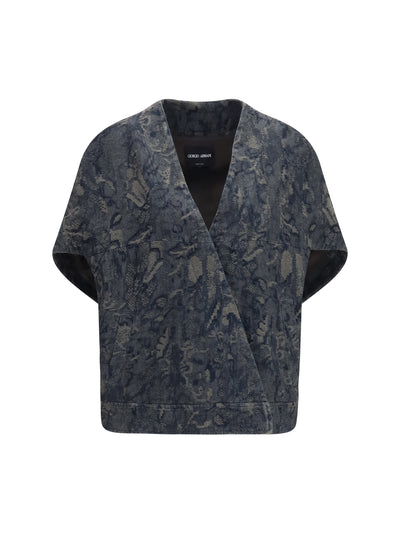 jacket in oversized floral jacquard denim