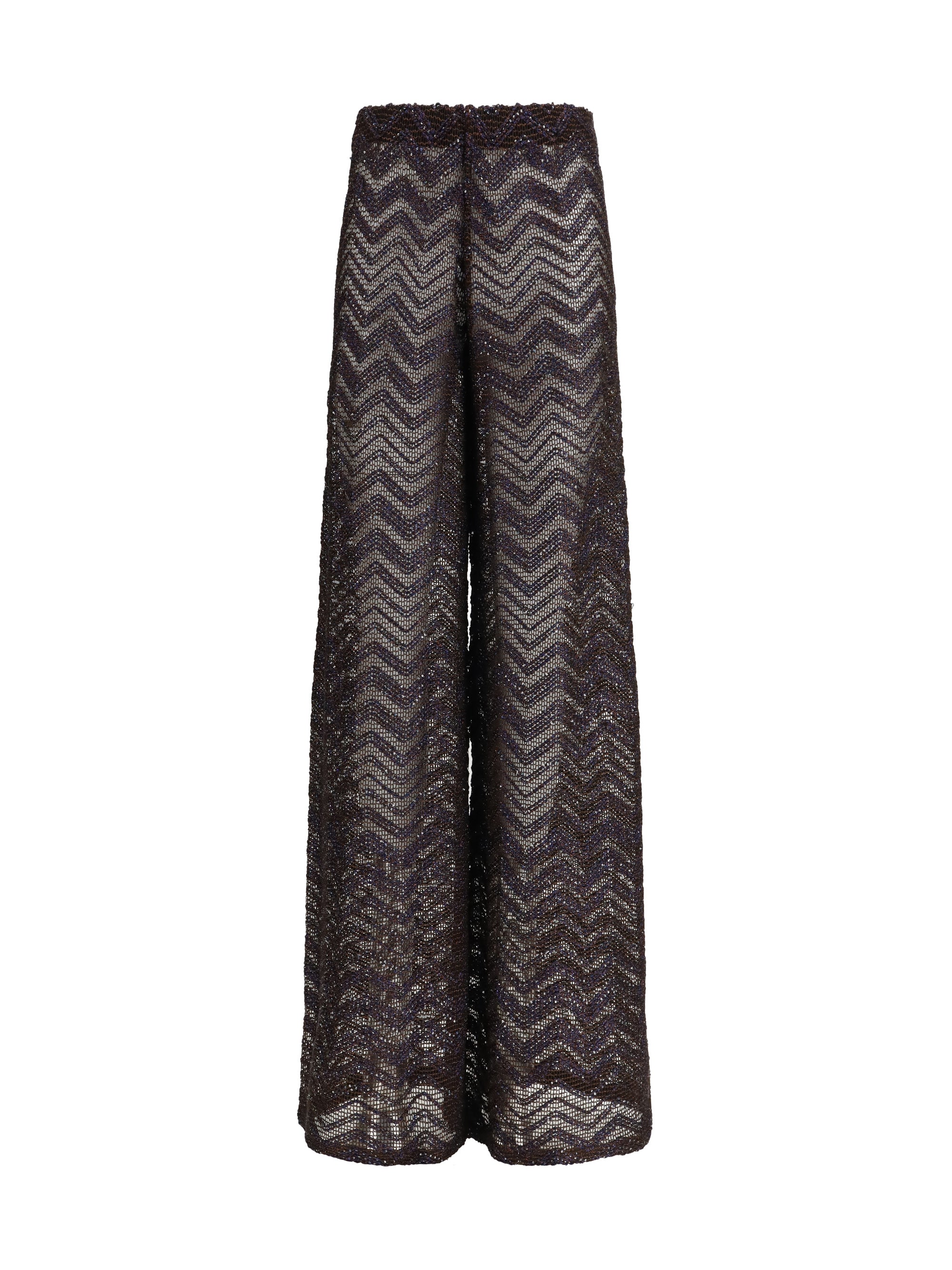 MISSONI 42 wide zigzag mesh trousers with sequins