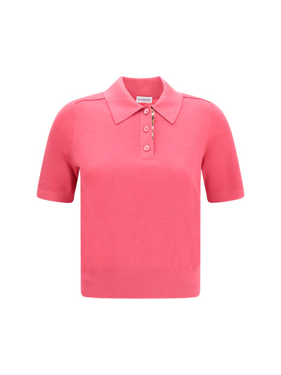 wool polo with check details