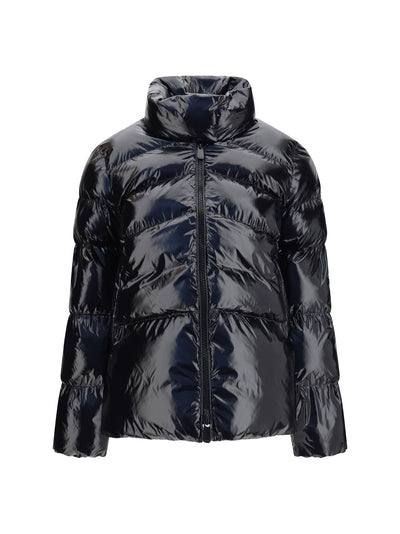 glossy quilted puffer jacket
