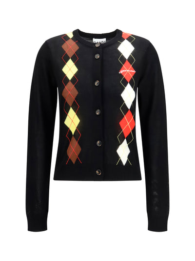 diamond-pattern cardigan