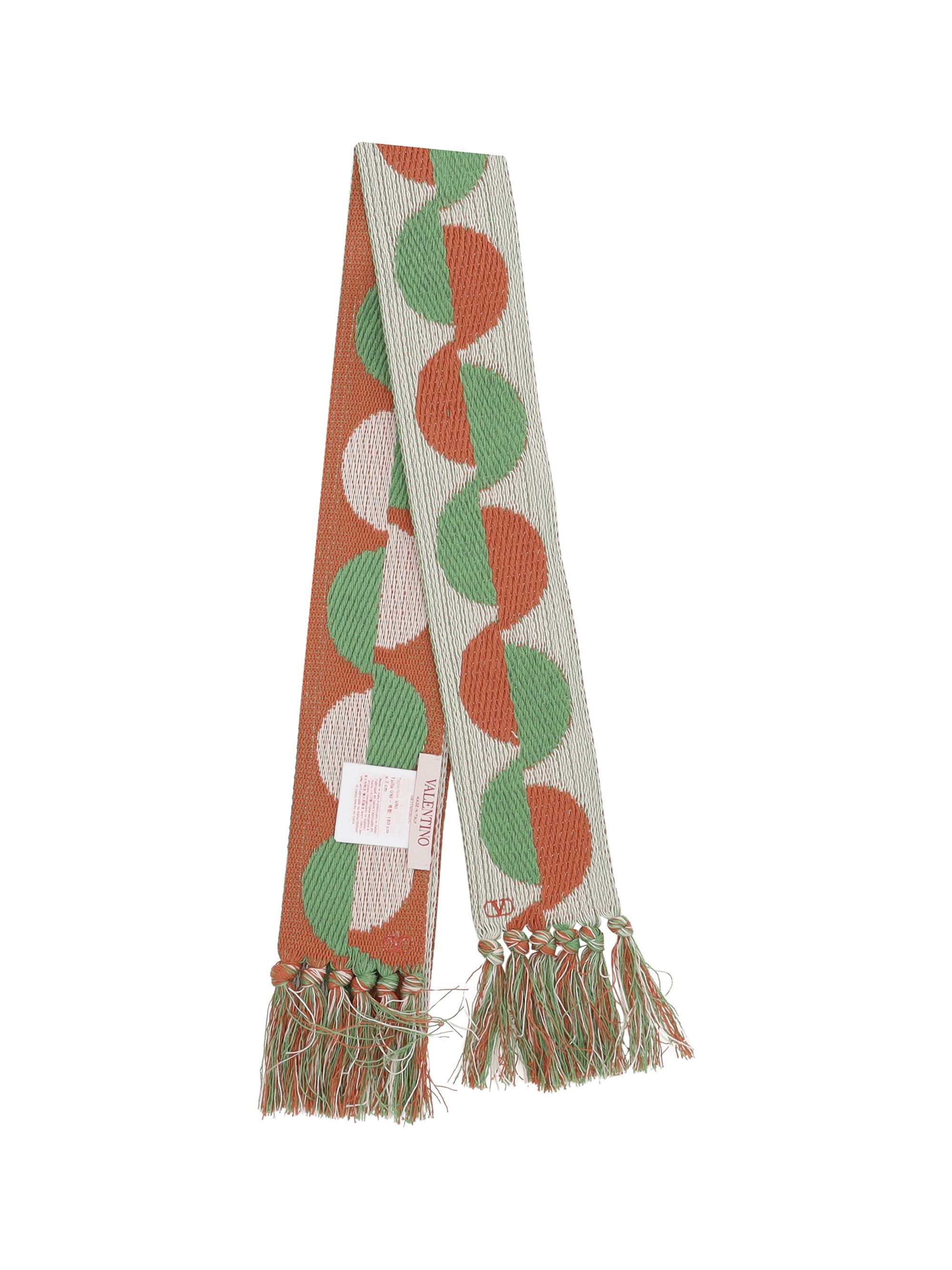 geometric jacquard pattern scarf