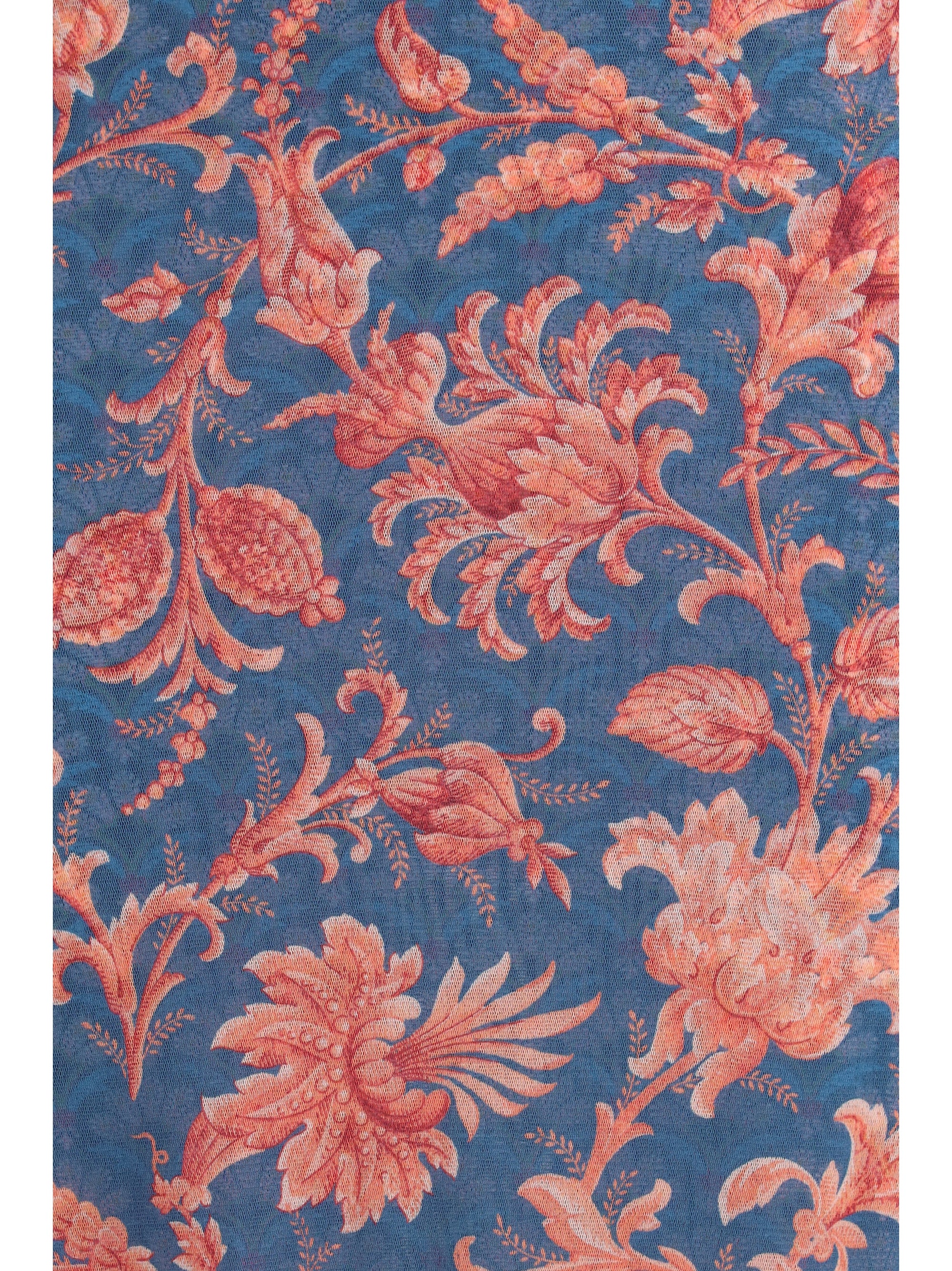 ETRO 40 stretch tulle midi dress with floral motif