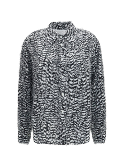 viscose shirt with fil coupé feathers