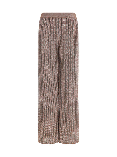 tailored pants in lamé viscose with sequins