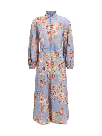 awaken billow floral maxi dress