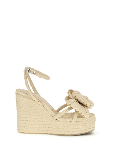 le cadeau raffia wedge sandals
