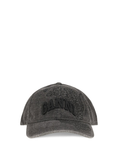baseball cap in embroidered denim