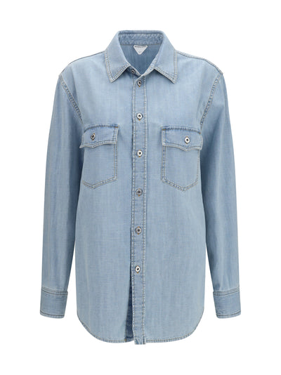 sky bleached oversize denim shirt