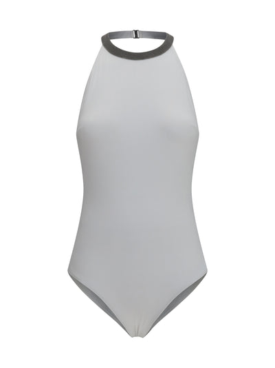 one-piece swimsuit with monili embellishment