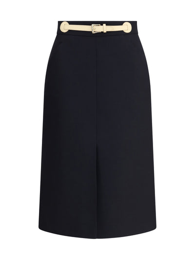belted midi skirt