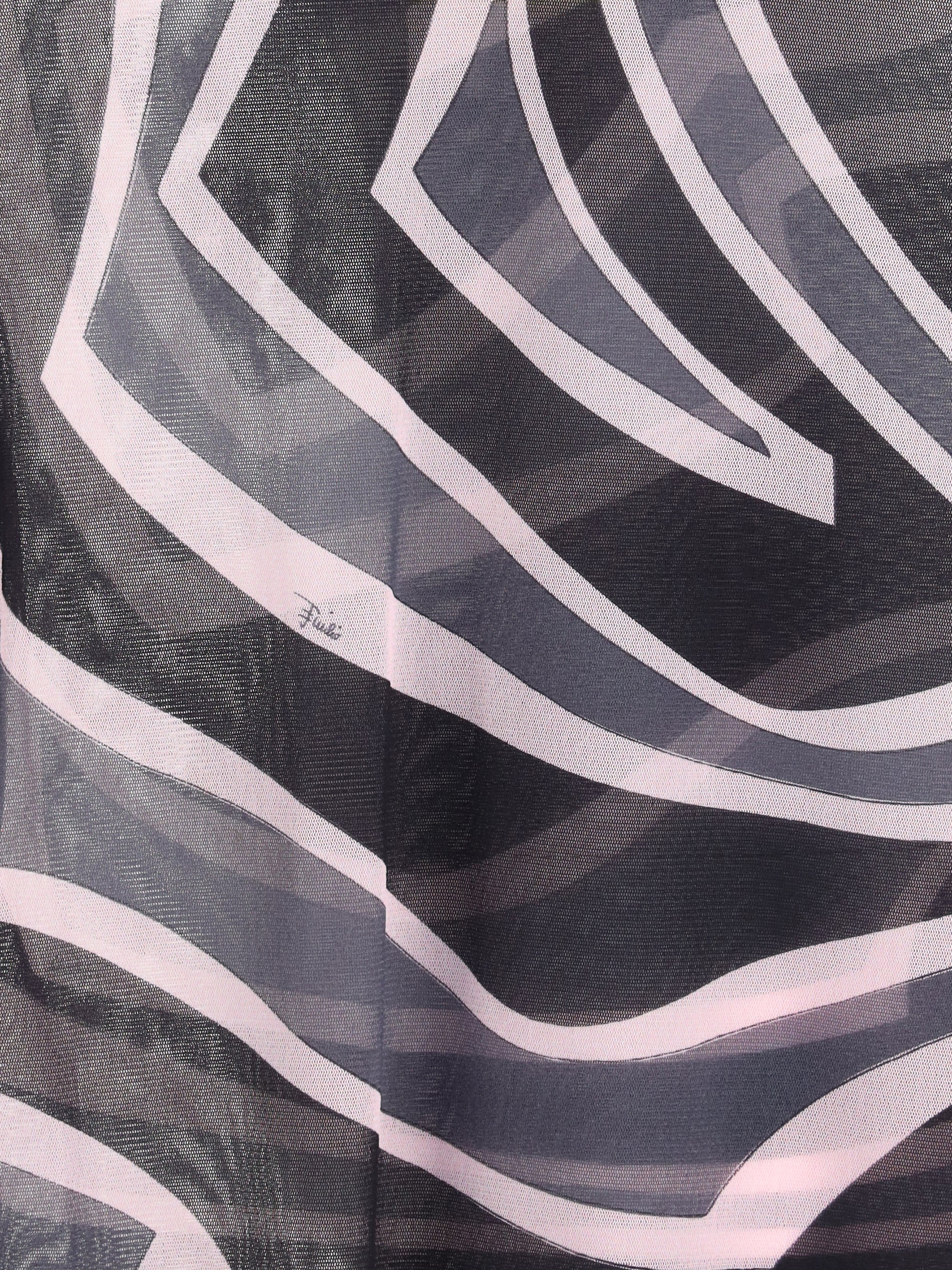 PUCCI 42 tulle top with labyrinth print