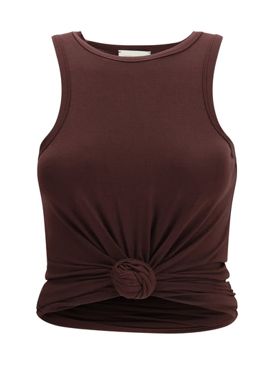 knotted cotton tank top