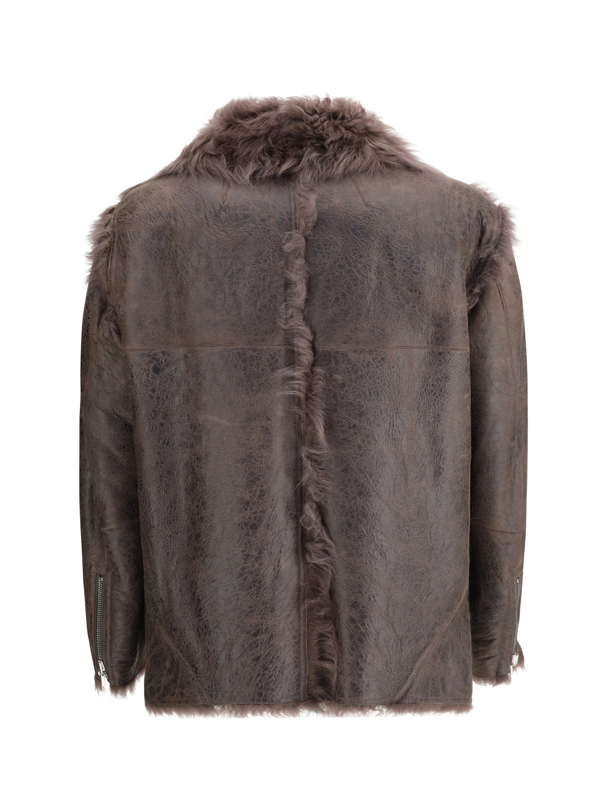 RICK OWENS 42 exploder shearling jacket