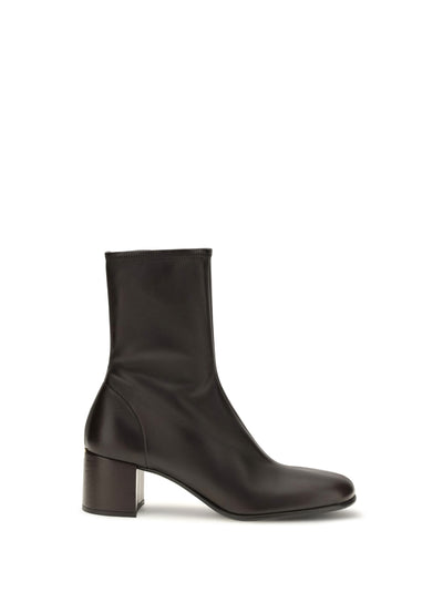 stretch nappa leather ankle boots