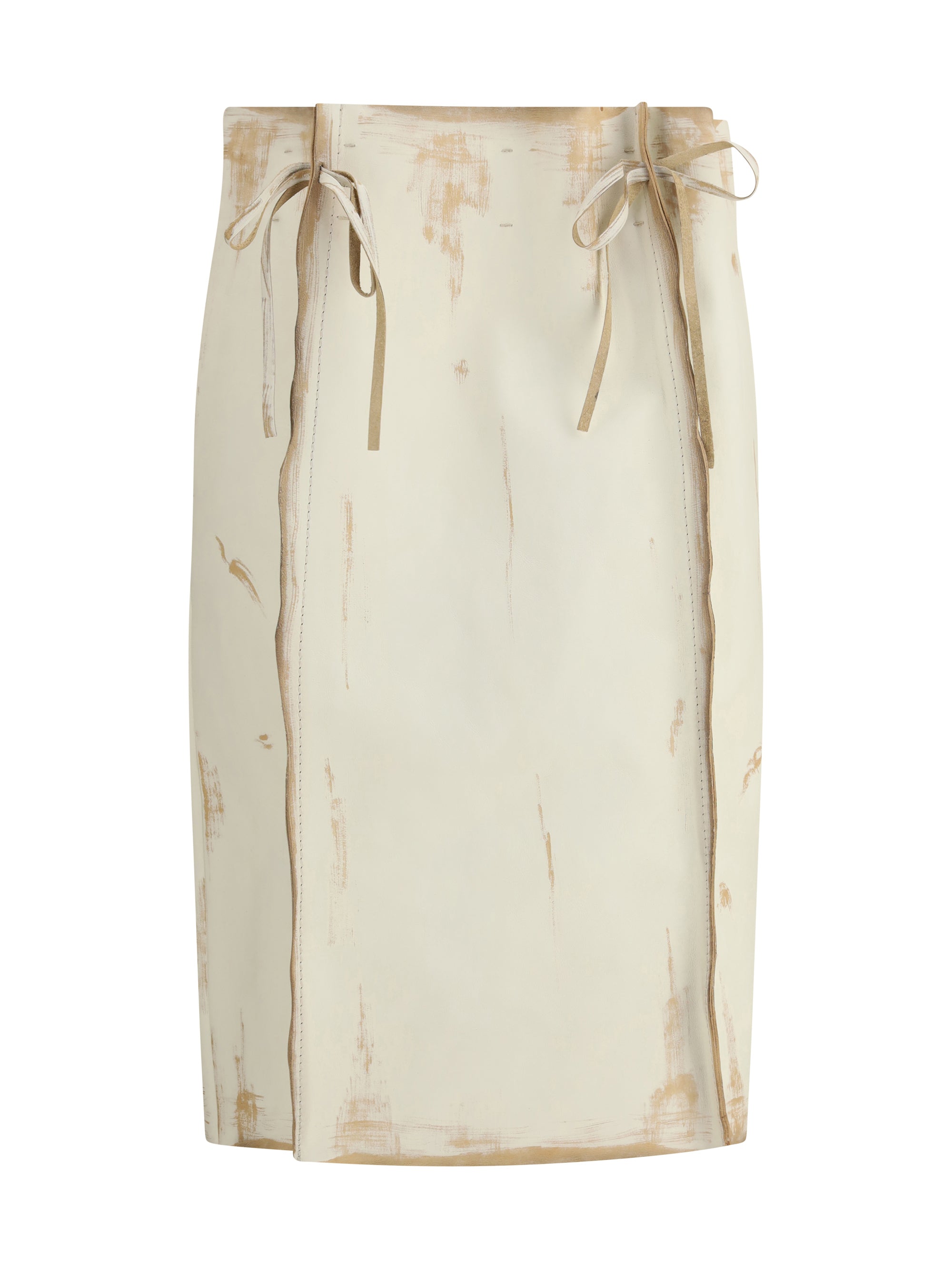 PRADA 40 midi leather skirt