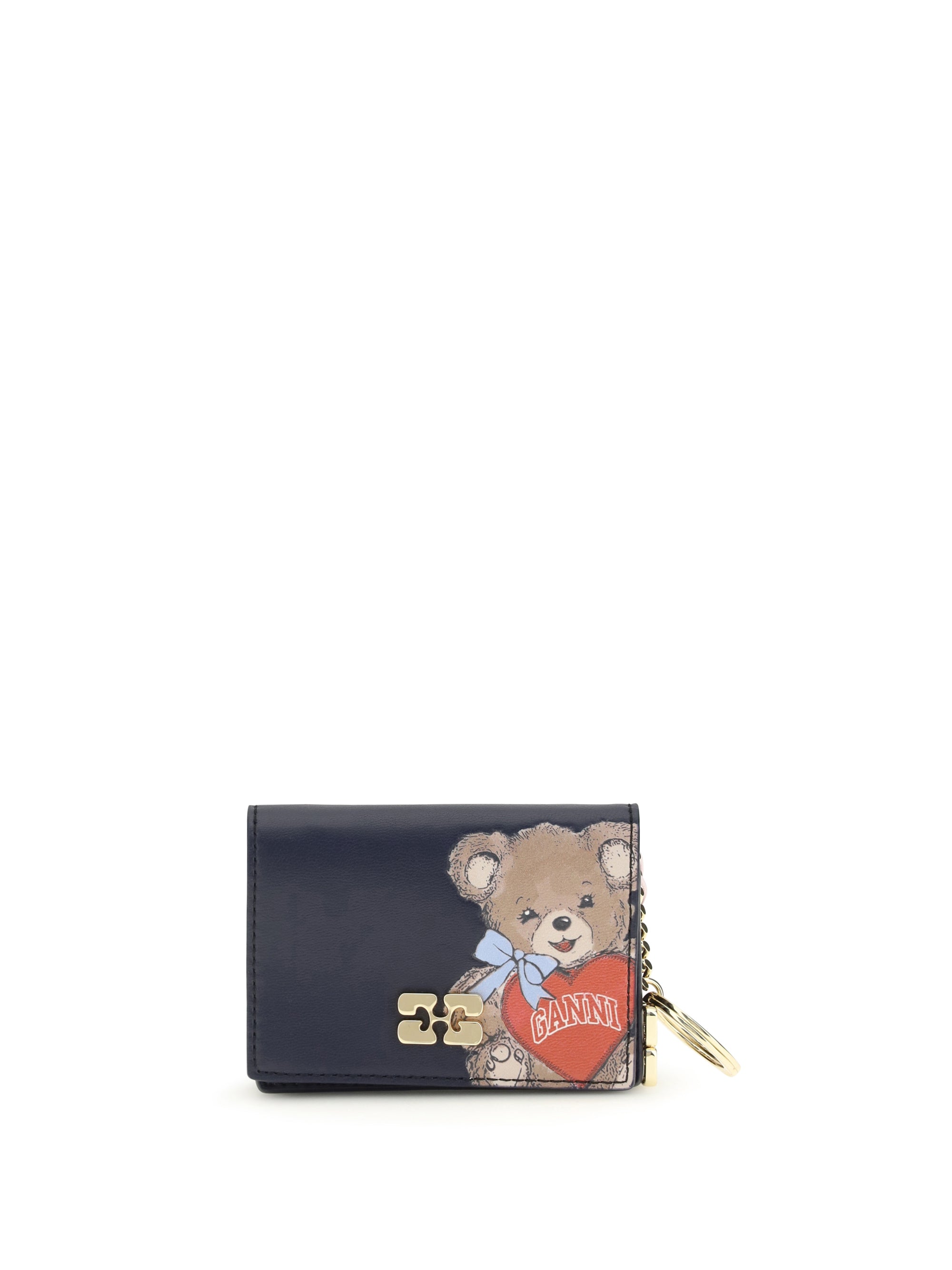 GANNI OS bear print card holder