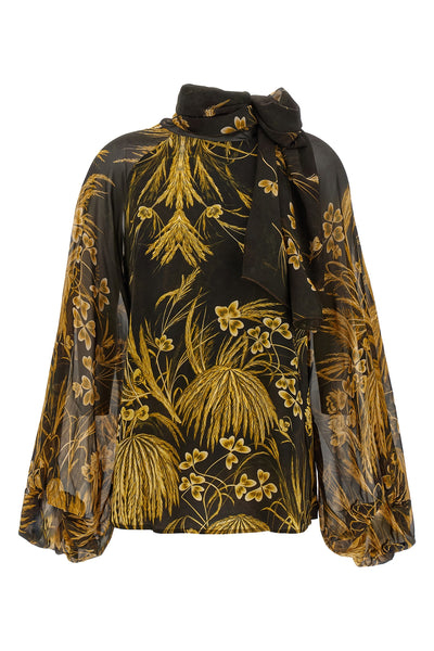 polimnia blouse in light silk blend and viscose