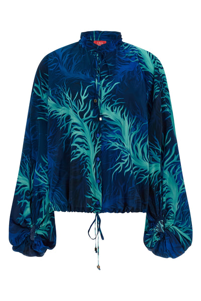 all over corals archilo crêpe de chine silk shirt