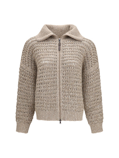 cashmere cardigan with central pocket
