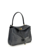 BALENCIAGA OS rodeo shoulder bag in crocodile-print leather