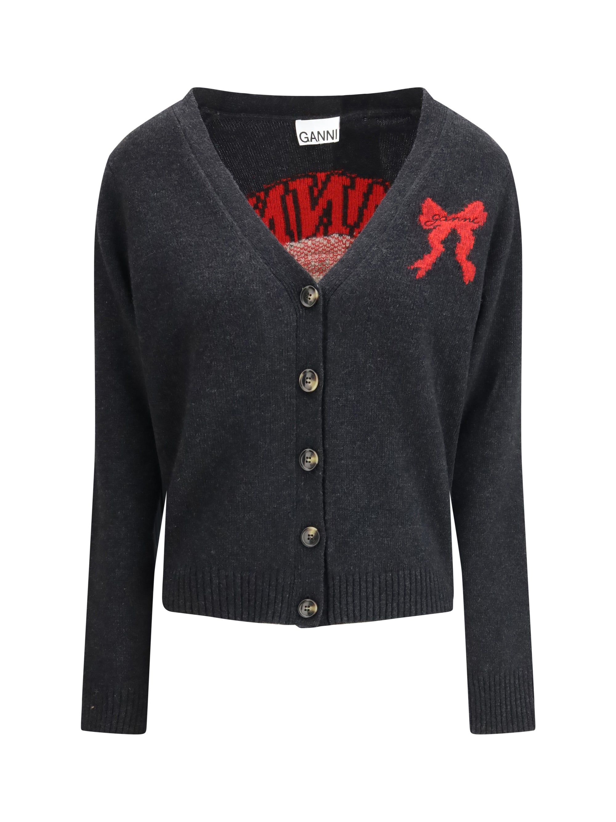 GANNI M wool-blend cardigan