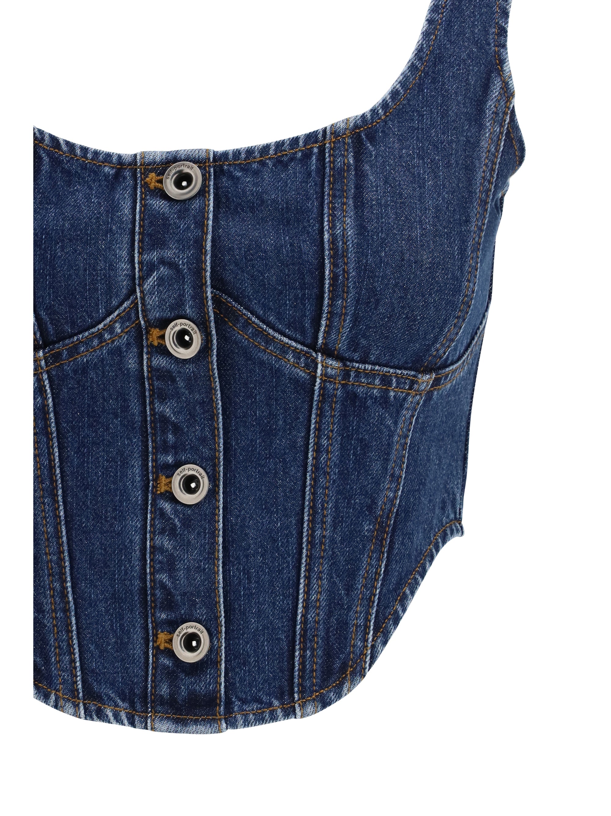 SELF-PORTRAIT 10 denim corset top