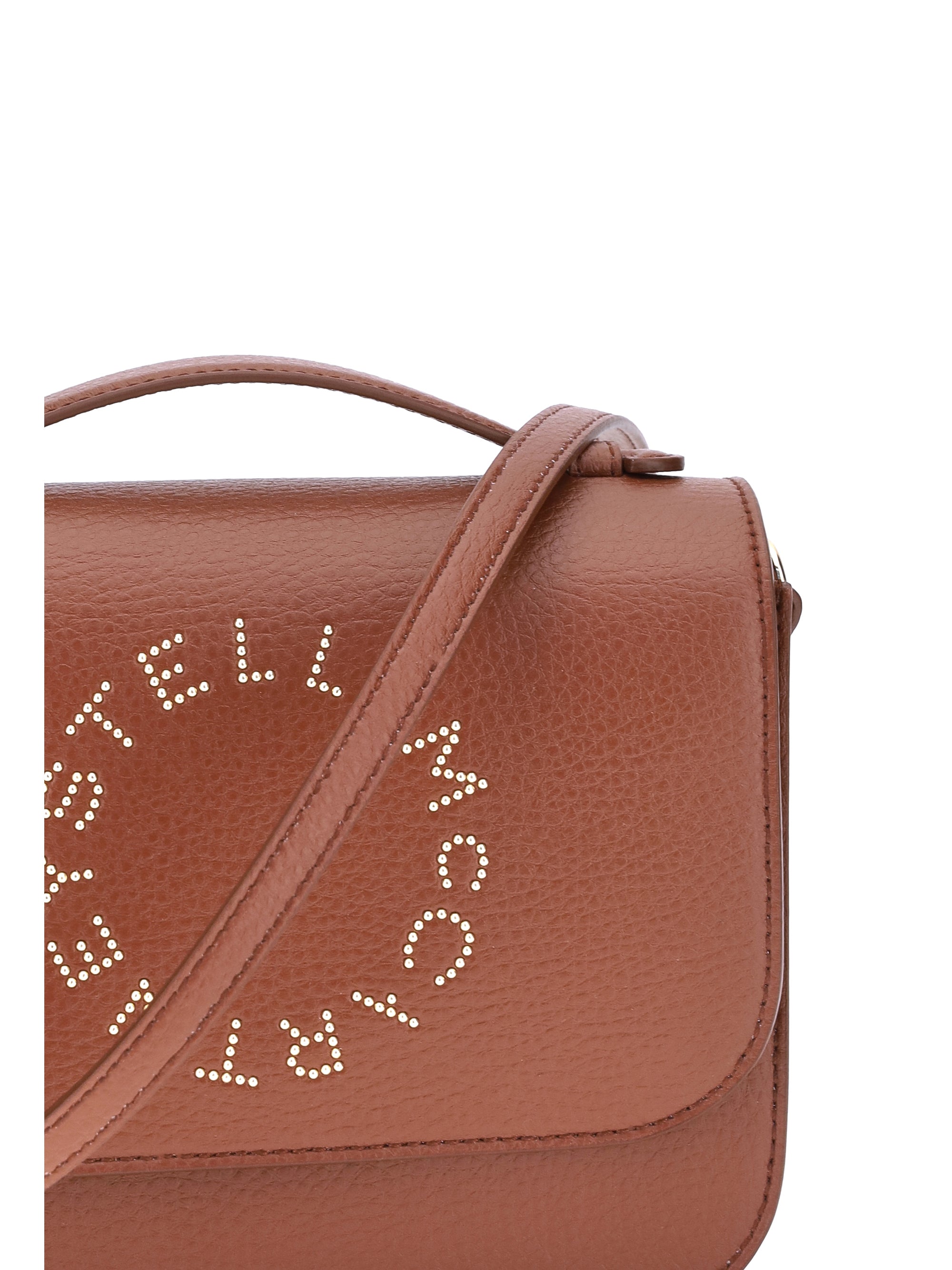 STELLA MCCARTNEY OS logo flap bag eco embossed grainy alter