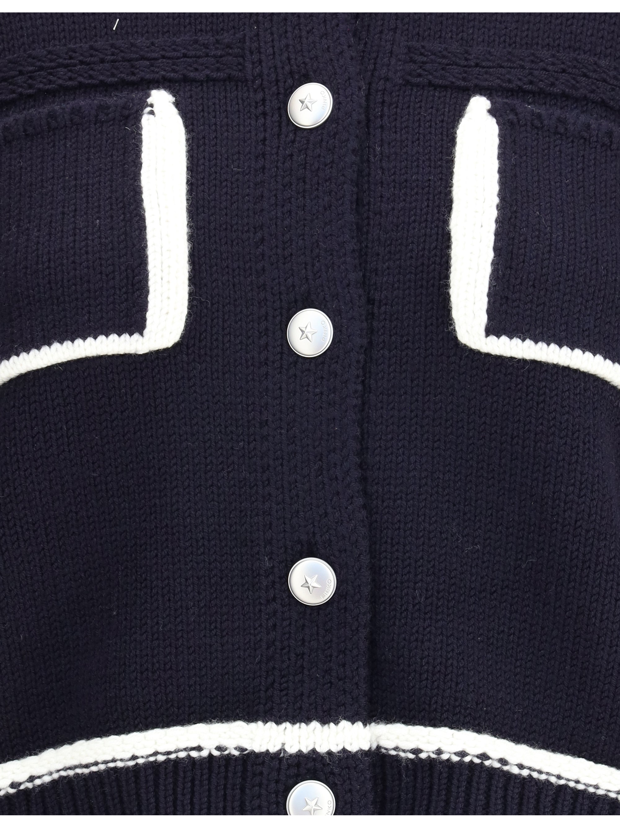 PINKO 40 cardigan with contrasting profiles
