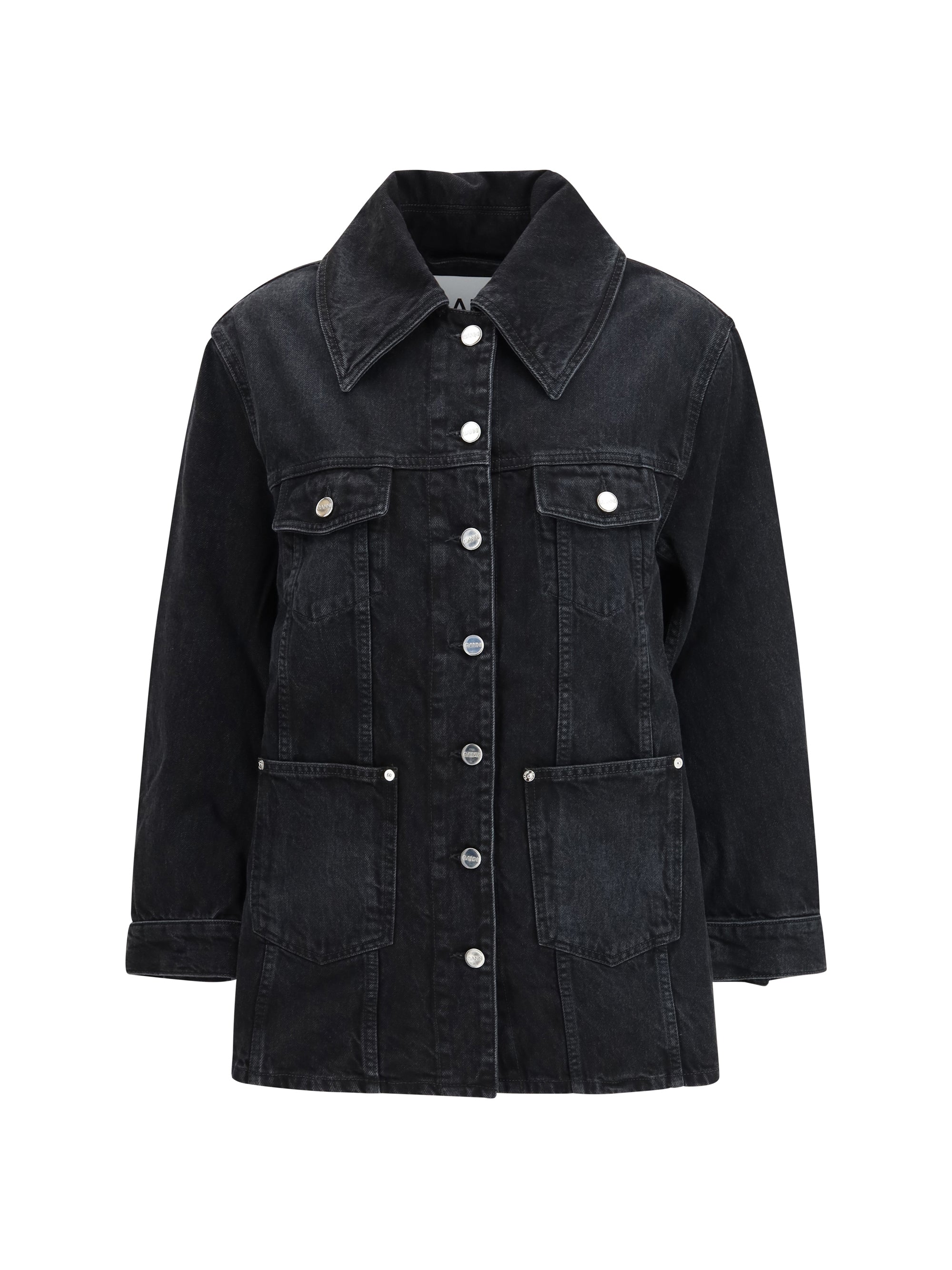 GANNI S-M washed denim jacket