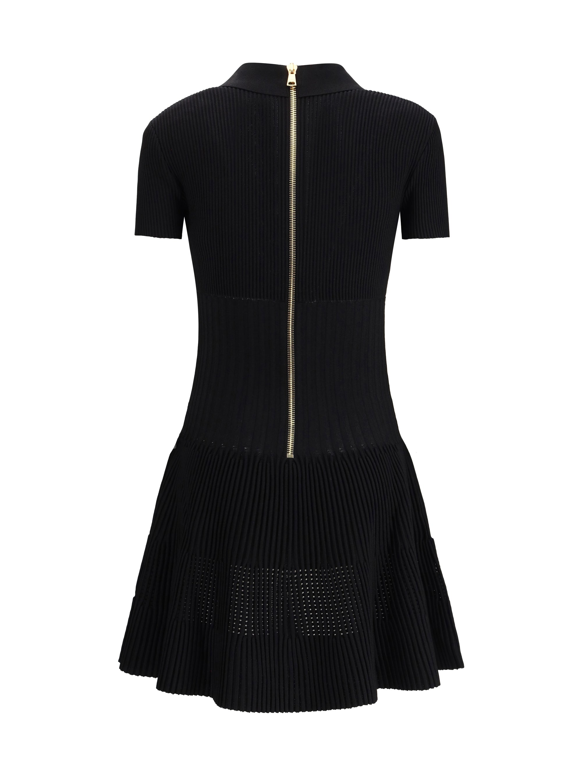 BALMAIN 40 flared knit mini dress