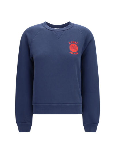 kenzo paris emblem embroidered cotton sweatshirt