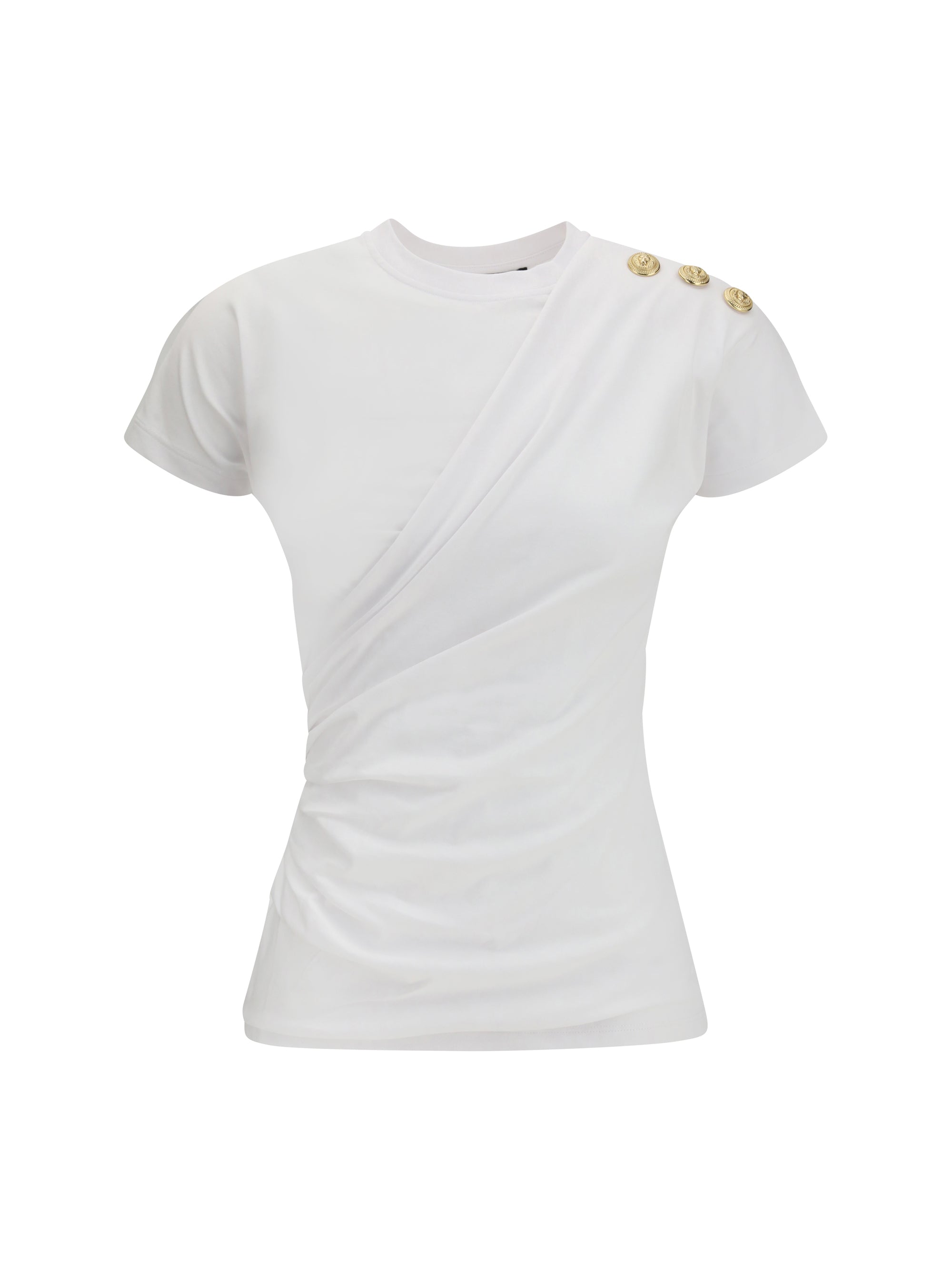 BALMAIN L 3 buttons draped t-shirt