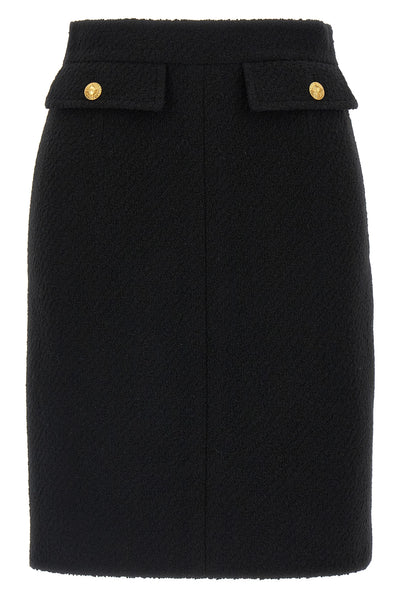 midi skirt in bouclé wool