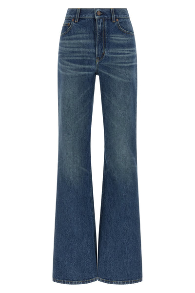 stone-washed cotton denim jeans