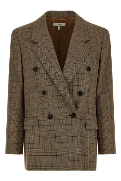the chloé double-breasted tailored blazer is meticulously