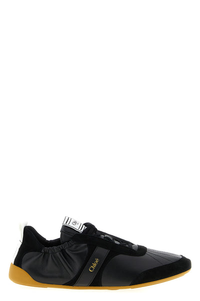 chloé kick cotton nylon and suede sneakers