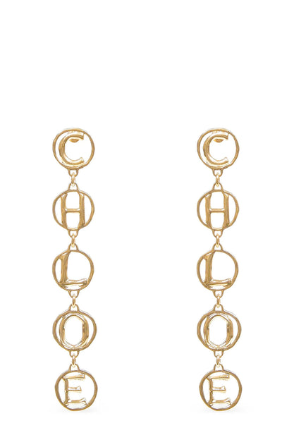 the pendant earrings chloe script define a cascading metal construction