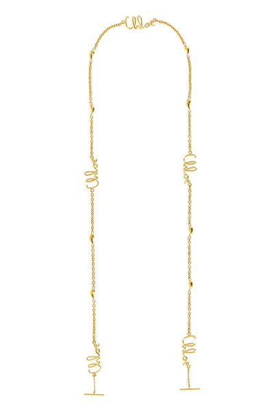 chloé iconic spectacle chain in vintage gold brass