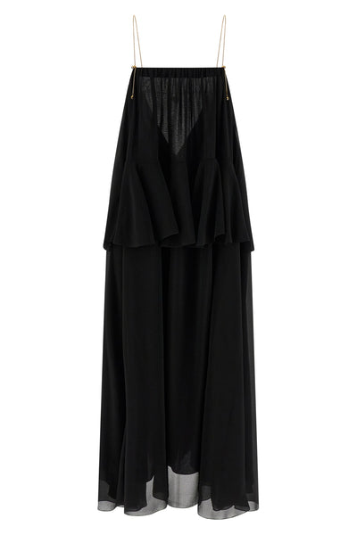maxi dress in silk chiffon