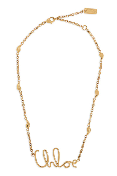chloé iconic adjustable necklace in vintage gold brass