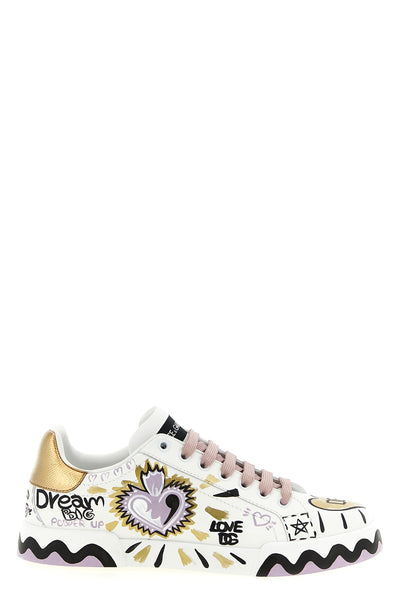 dolce & gabbana portofino sneakers stand out for a low-top silhouette made of