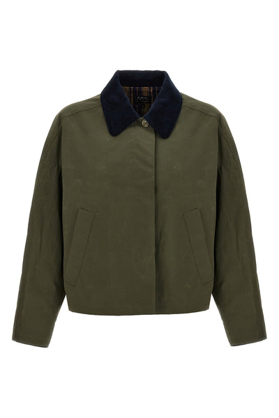 short becca jacket in waterproof cotton canvas
