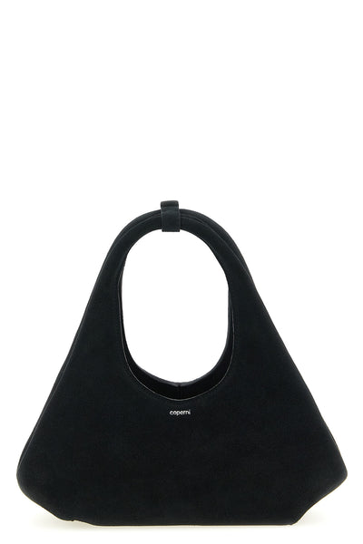 folded mini suede handbag